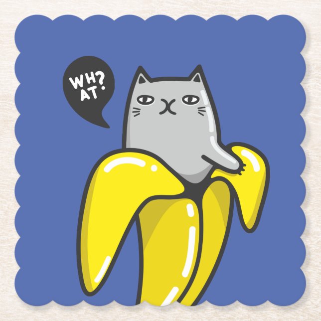 Cat in banana paper coaster (Front)