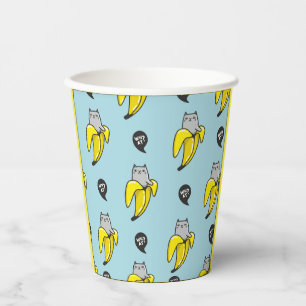 Cat in banana paper cups