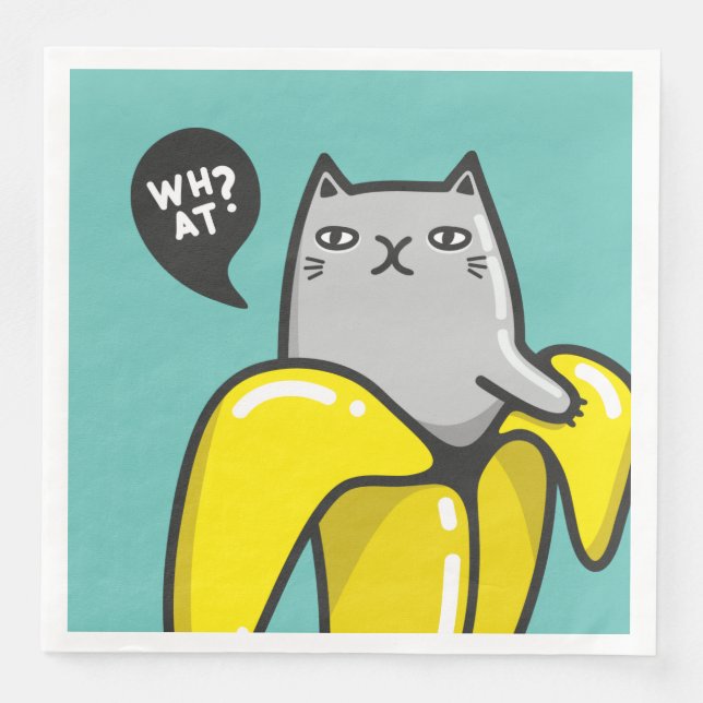 Cat in banana paper dinner napkins (Front)