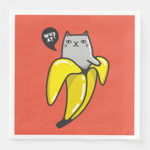 Cat in banana paper dinner napkins