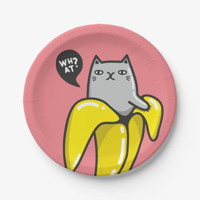 Cat in banana paper plates (Front)
