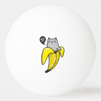 Cat in banana ping pong ball