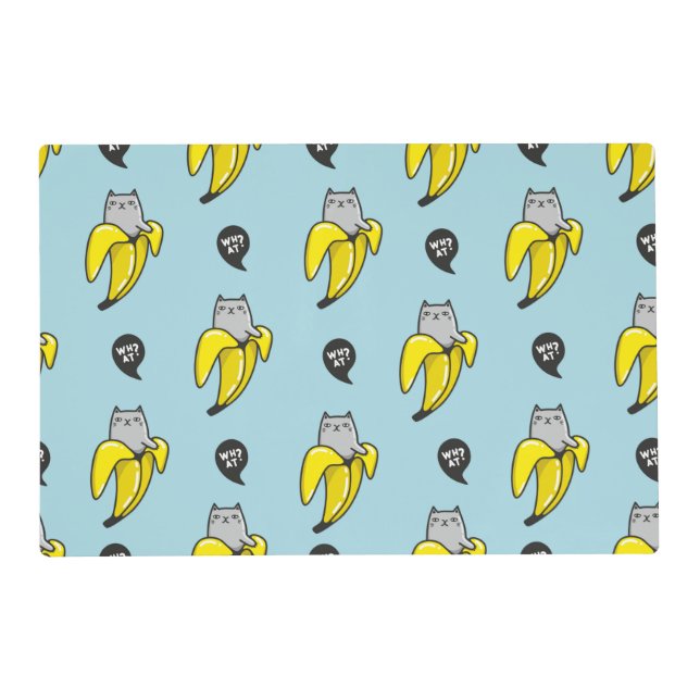 Cat in banana placemat (Front)