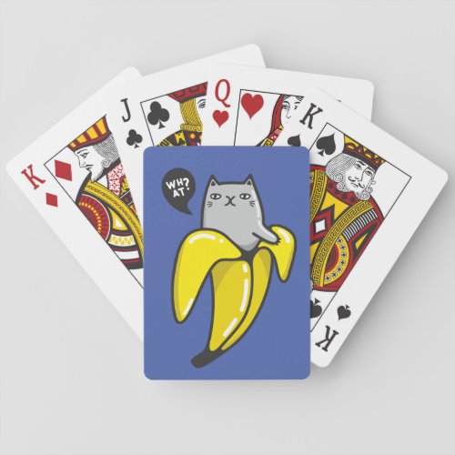 Cat in banana poker cards