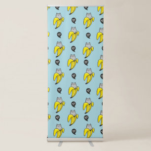 Cat in banana retractable banner
