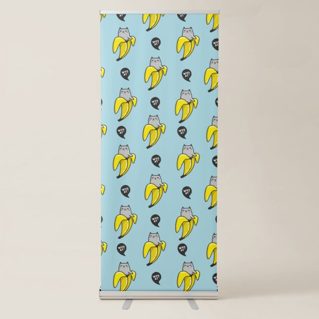 Cat in banana retractable banner (Front)
