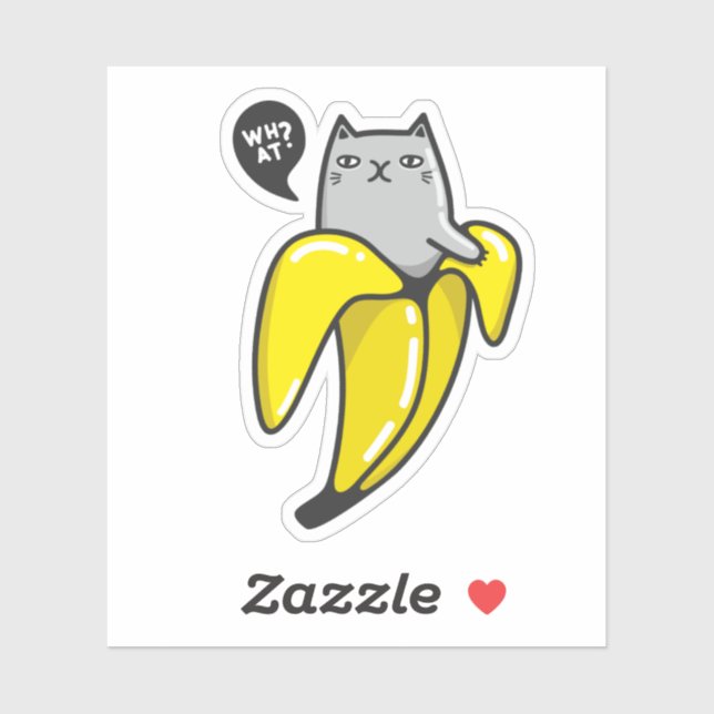Cat in banana sticker (Sheet)