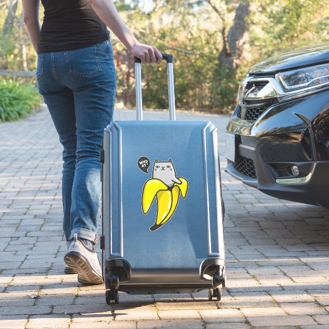 Cat in banana sticker (Suitcase Insitu)
