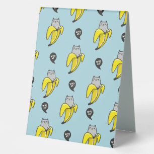 Cat in banana table tent
