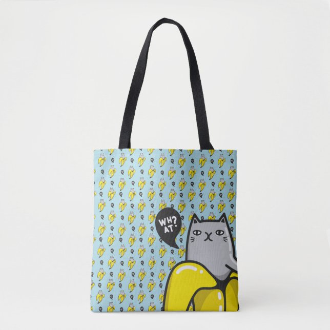 Cat in banana tote bag (Front)
