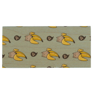 Cat in banana wood flash drive