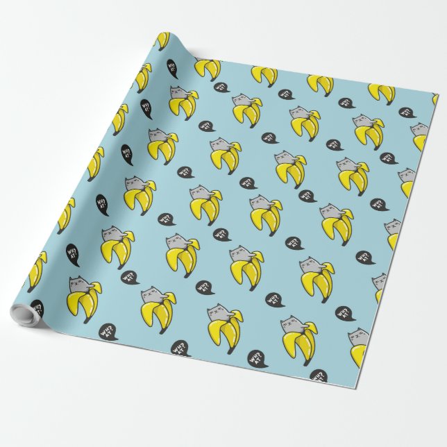 Cat in banana wrapping paper (Unrolled)