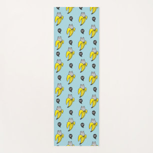 Cat in banana yoga mat