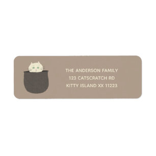 Cat in Basket return address Label