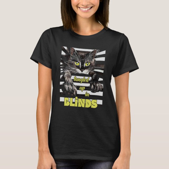 Cat in Blinds Explorer Kitten T-Shirt (Front)