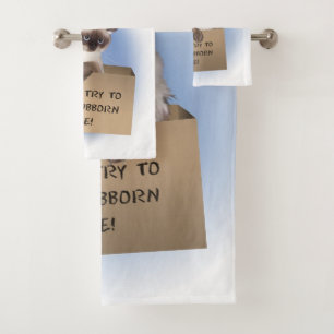 Cat in Box Bath Towel Set