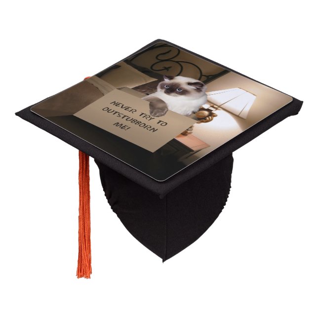 Cat in Box Graduation Cap Topper (Angled)