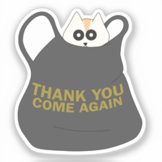 Cat in Box, Stuffed Cat Sticker