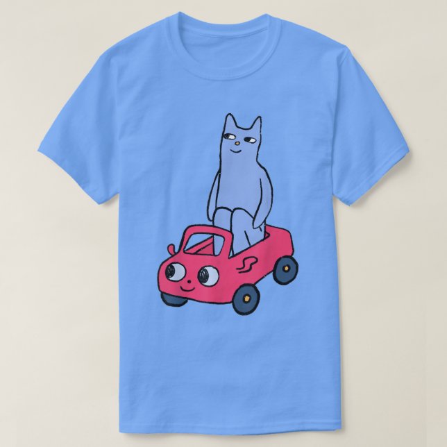 Cat in car funny  T-Shirt (Design Front)