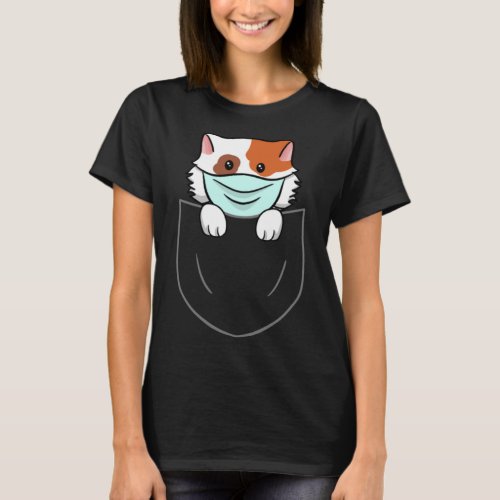 Cat In Chest Pocket Breast Pocket Animal Face Mask T_Shirt