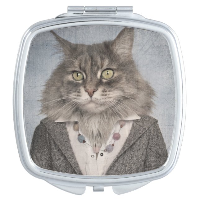 Cat In Clothes Compact Mirror (Front)