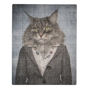 Cat In Clothes Jigsaw Puzzle
