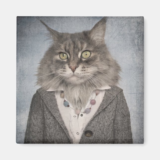 Cat In Clothes Magnet (Front)