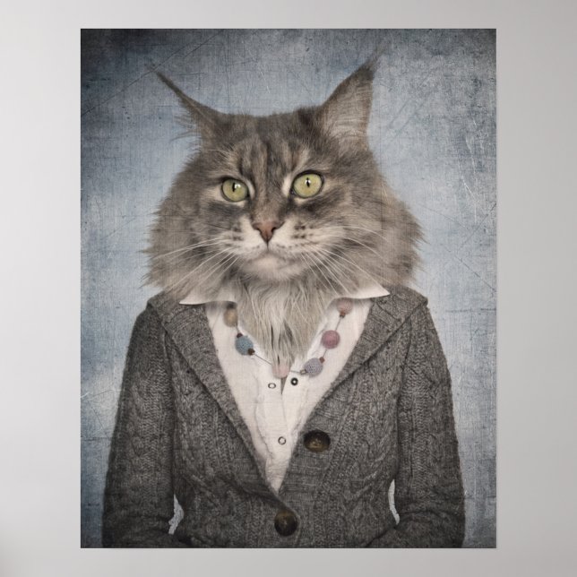 Cat In Clothes Poster (Front)