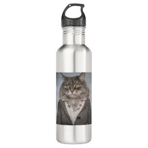Cat In Clothes Stainless Steel Water Bottle