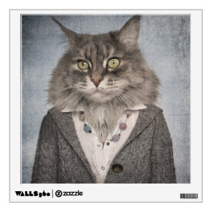 Cat In Clothes Wall Decal
