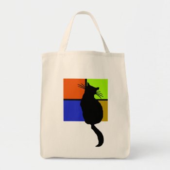 Cat In Colored Windows Bag by zortmeister at Zazzle