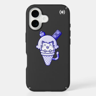 Cat in Cone Blue  iPhone 16 Case