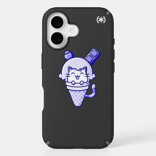 Cat in Cone Blue  Speck iPhone Case (Front)