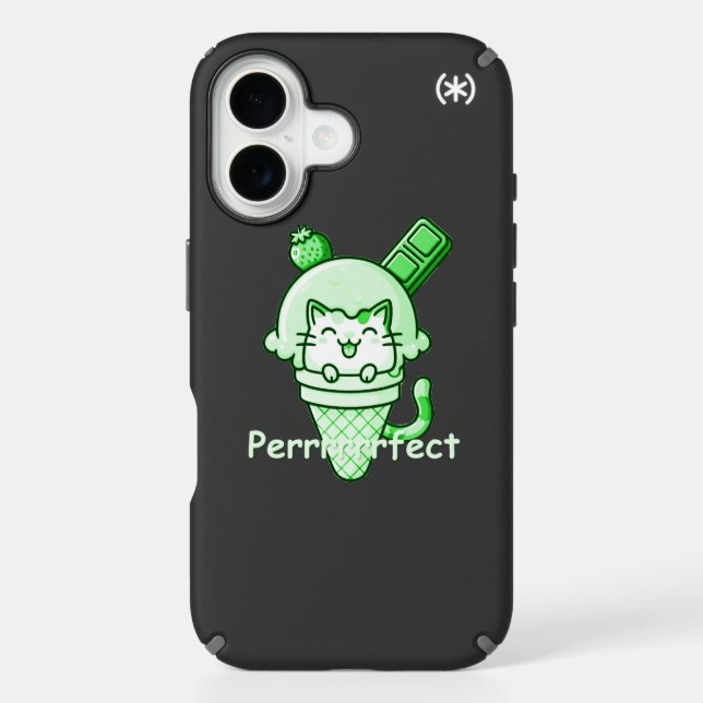 Cat in Cone Perfect Green  Speck iPhone Case (Front)