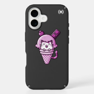 Cat in Cone Pink  iPhone 16 Case