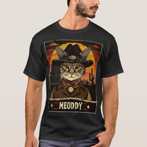 Cat In Cowboy Hat Singing T_Shirt