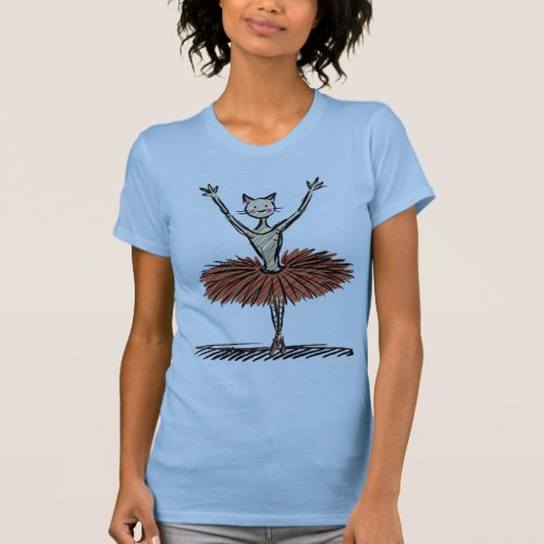 Cat in Dancing Ballet T_Shirt