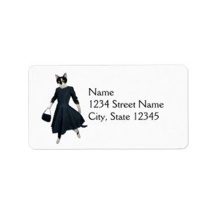 Cat in Dress Address Label