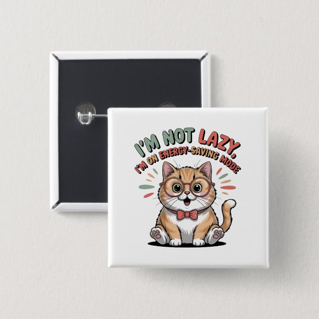 Cat in Energy Saving Mode Button (Front & Back)