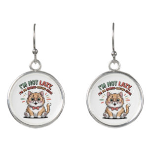 Cat in Energy Saving Mode Earrings