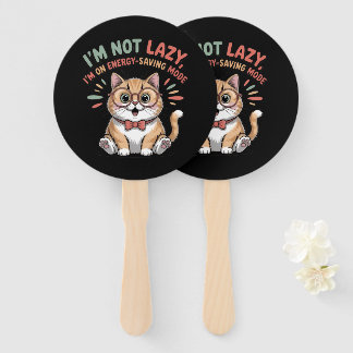 Cat in Energy Saving Mode Hand Fan