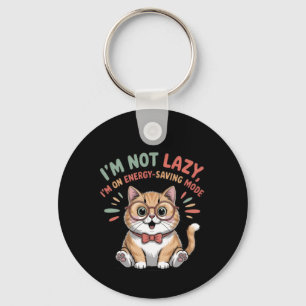 Cat in Energy Saving Mode Keychain