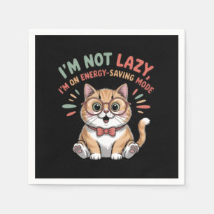 Cat in Energy Saving Mode Napkins