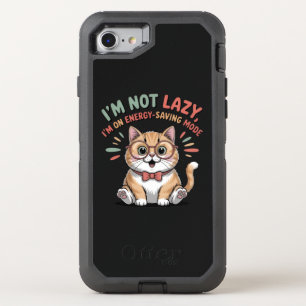 Cat in Energy Saving Mode OtterBox Defender iPhone SE/8/7 Case