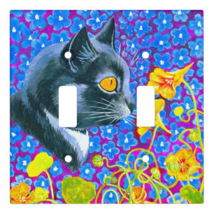 Cat in Flowers Light Switch Cover