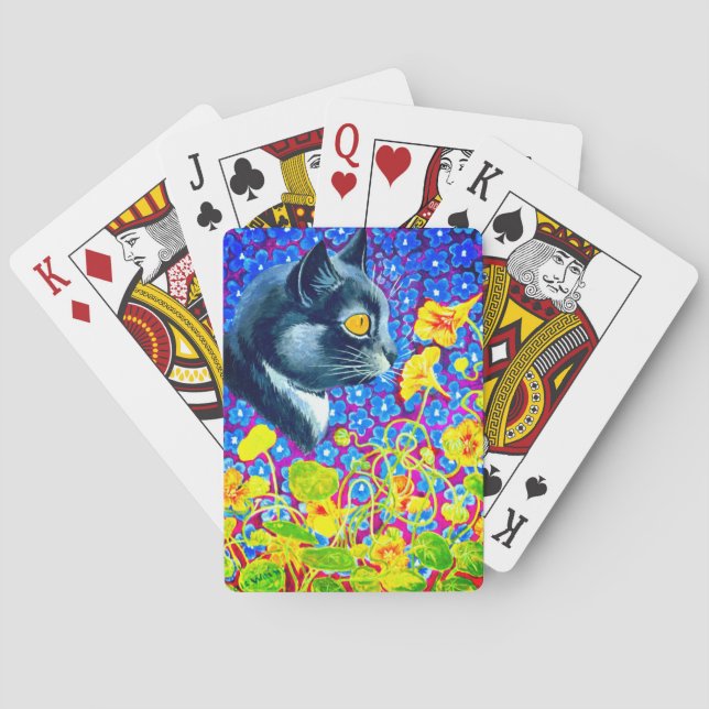 Cat in Flowers Poker Cards (Back)