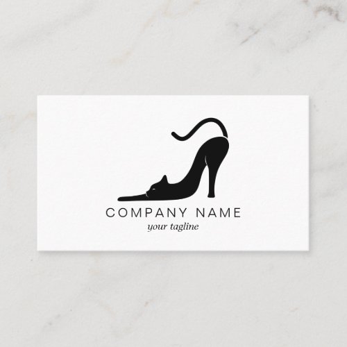 Cat in form of high heals business card