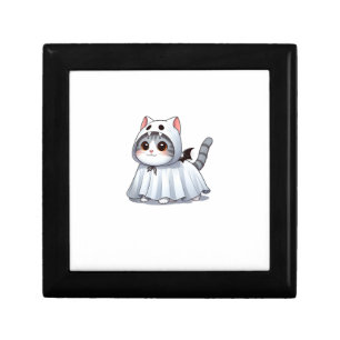 Cat in Ghost Costume for Halloween Gift Box