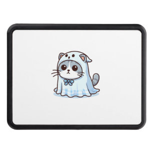 Cat in Ghost Costume for Halloween  Hitch Cover