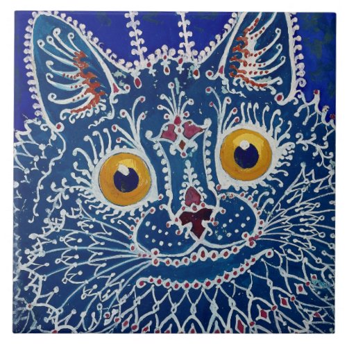 Cat in Gothic Style by Louis Wain Ceramic Tile